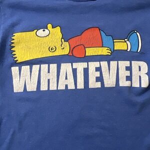 The Simpson's Bart Simpson Shirt"whatever"‎ Youth Size Small 6/7 Blue T Shirt